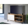 Tv-alus TOUCH mattvalge / tamm, 123x40xH56 cm