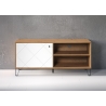 Tv-alus TOUCH mattvalge / tamm, 123x40xH56 cm