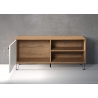 Tv-alus TOUCH mattvalge / tamm, 123x40xH56 cm