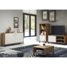 Tv-alus TOUCH mattvalge / tamm, 123x40xH56 cm