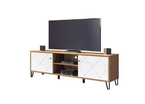 Tv-alus TOUCH mattvalge / tamm, 183x40xH56 cm