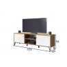 Tv-alus TOUCH mattvalge / tamm, 183x40xH56 cm