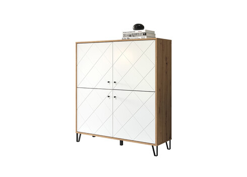 Kapp TOUCH mattvalge / tamm, 123x40xH136 cm