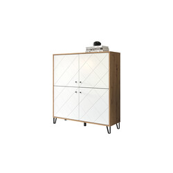 Kapp TOUCH mattvalge / tamm, 123x40xH136 cm