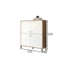 Kapp TOUCH mattvalge / tamm, 123x40xH136 cm