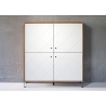 Kapp TOUCH mattvalge / tamm, 123x40xH136 cm