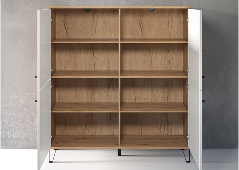 Kapp TOUCH mattvalge / tamm, 123x40xH136 cm