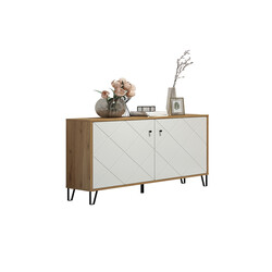 Kummut TOUCH mattvalge / tamm, 123x40xH76 cm