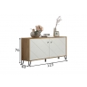Kummut TOUCH mattvalge / tamm, 123x40xH76 cm