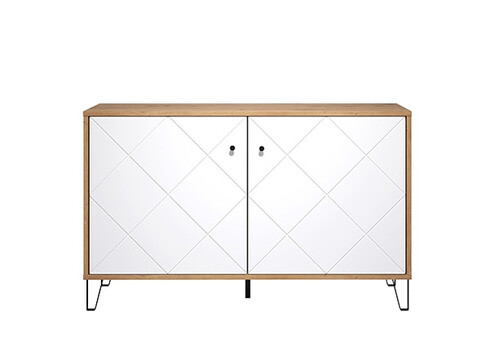 Kummut TOUCH mattvalge / tamm, 123x40xH76 cm