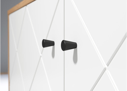 Kummut TOUCH mattvalge / tamm, 123x40xH76 cm