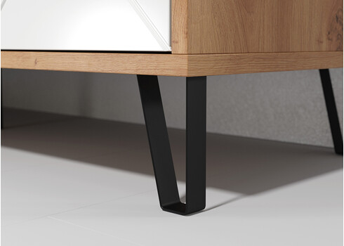 Kummut TOUCH mattvalge / tamm, 123x40xH76 cm