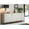 Kummut TOUCH mattvalge / tamm, 183x40xH76 cm