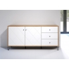 Kummut TOUCH mattvalge / tamm, 183x40xH76 cm