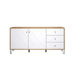 Kummut TOUCH mattvalge / tamm, 183x40xH76 cm