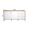 Kummut TOUCH mattvalge / tamm, 183x40xH76 cm