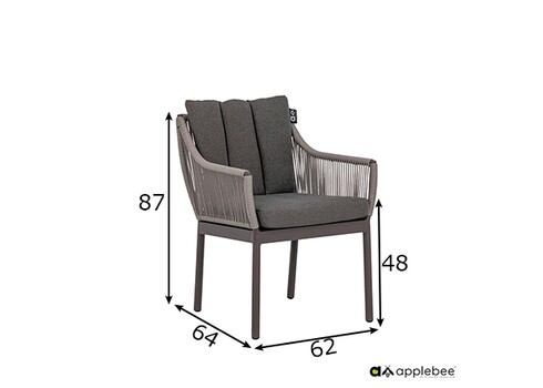 Söögitool Apple Bee BIJOU hall, 62x64xH87 cm