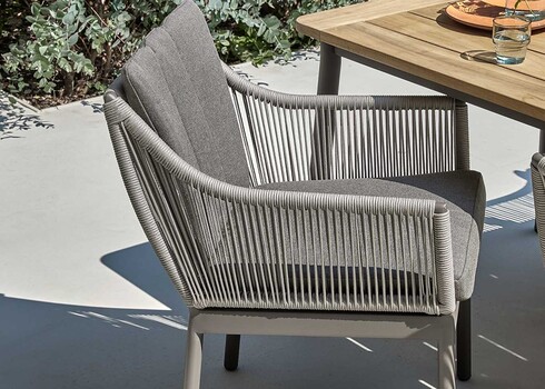 Aiamööbli komplekt BIJOU hall, söögilaud + 4 tooli