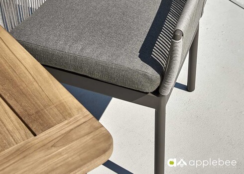 Aiamööbli komplekt BIJOU hall, söögilaud + 4 tooli