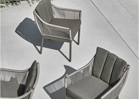 Aiamööbli komplekt BIJOU hall, söögilaud + 4 tooli