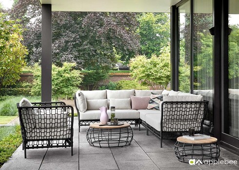 Diivan Apple Bee PURE beež / must parem, 141x81xH76 cm