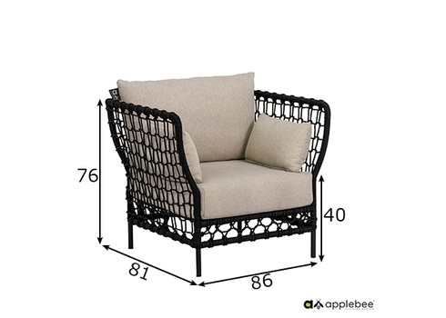 Tugitool Apple Bee Pure beež / must, 86x81xH76 cm