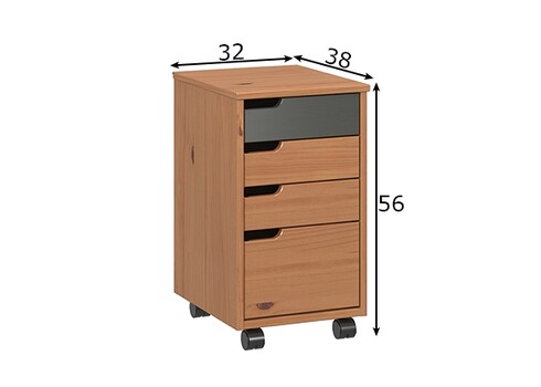 Sahtliboks MESTRE meepruun / hall, 32x38xH56 cm