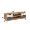 Tv-alus SCANDIK meepruun / valge / hall, 140x40xH42 cm
