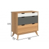 Jalatsikapp SCANDIK meepruun / valge / hall, 80x33xH101 cm