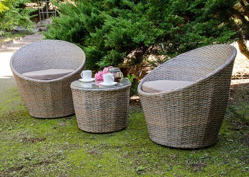 Aiamööbli komplekt Bello Giardino MODICO tumepruun, 2 tooli + laud