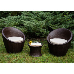 Aiamööbli komplekt Bello Giardino MODICO tumepruun, 2 tooli + laud