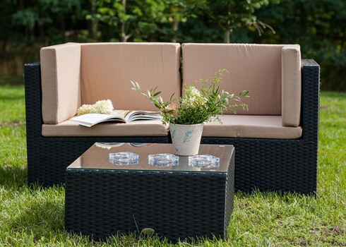 Aiamööbli komplekt Bello Giardino PIENO tumepruun, 2 nurgamoodulit + laud