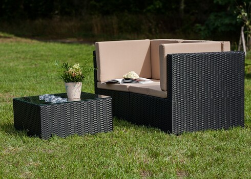 Aiamööbli komplekt Bello Giardino PIENO tumepruun, 2 nurgamoodulit + laud