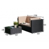 Aiamööbli komplekt Bello Giardino PIENO tumepruun, 2 nurgamoodulit + laud
