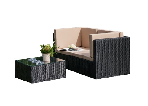 Aiamööbli komplekt Bello Giardino PIENO tumepruun, 2 nurgamoodulit + laud