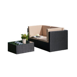 Aiamööbli komplekt Bello Giardino PIENO tumepruun, 2 nurgamoodulit + laud