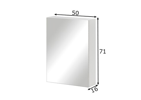 Peegelkapp COSMO valge, 50x16cH71 cm