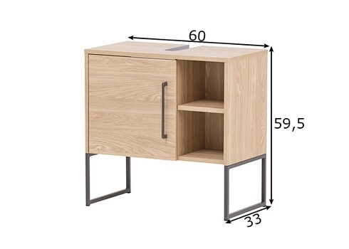 Valamukapp LIMONE hele tamm, 60x33xH60 cm