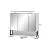 Peegelkapp LIMONE valge, 70x16xH61-68 cm, LED