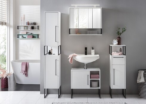 Peegelkapp LIMONE valge, 70x16xH61-68 cm, LED