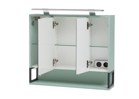 Peegelkapp LIMONE münt, 70x16xH61-68 cm, LED