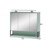 Peegelkapp LIMONE münt, 70x16xH61-68 cm, LED