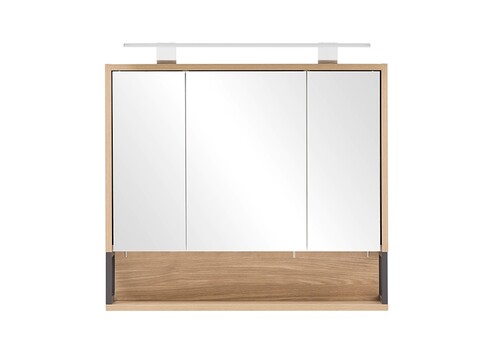 Peegelkapp LIMONE hele tamm, 70x16xH61-68 cm, LED