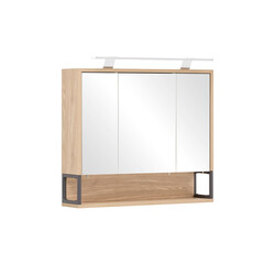 Peegelkapp LIMONE hele tamm, 70x16xH61-68 cm, LED