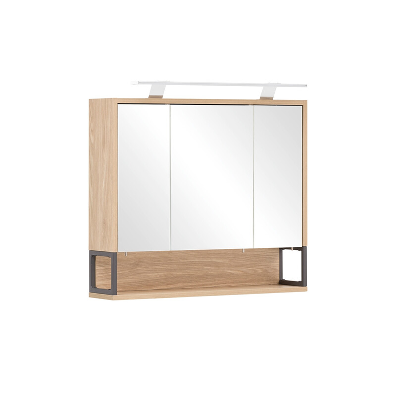 Peegelkapp LIMONE hele tamm, 70x16xH61-68 cm, LED