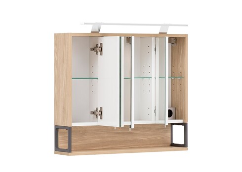 Peegelkapp LIMONE hele tamm, 70x16xH61-68 cm, LED