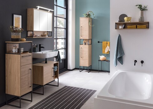 Peegelkapp LIMONE hele tamm, 70x16xH61-68 cm, LED