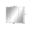 Peegelkapp LIMONE valge, 80x16xH71 cm, LED