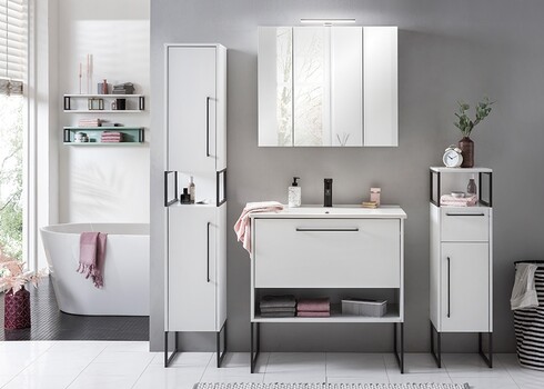 Peegelkapp LIMONE valge, 80x16xH71 cm, LED