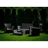 Aiamööbli komplekt Bello Giardino UNICO must, 2 tugitooli + diivan + laud
